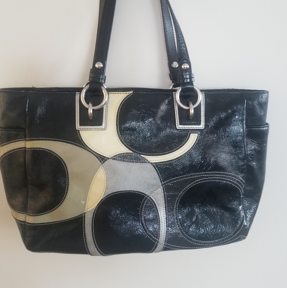 Cartera negra y beige marca coach,excelentes condiciones. - Picture 3 of 8